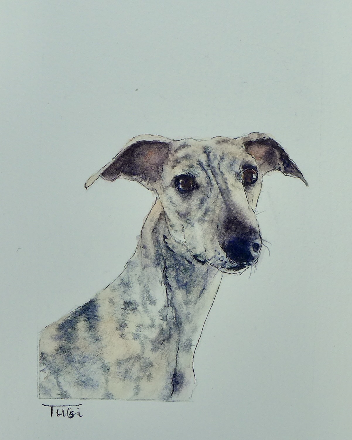 Watercolour and ink on cotton paper 5x5cm